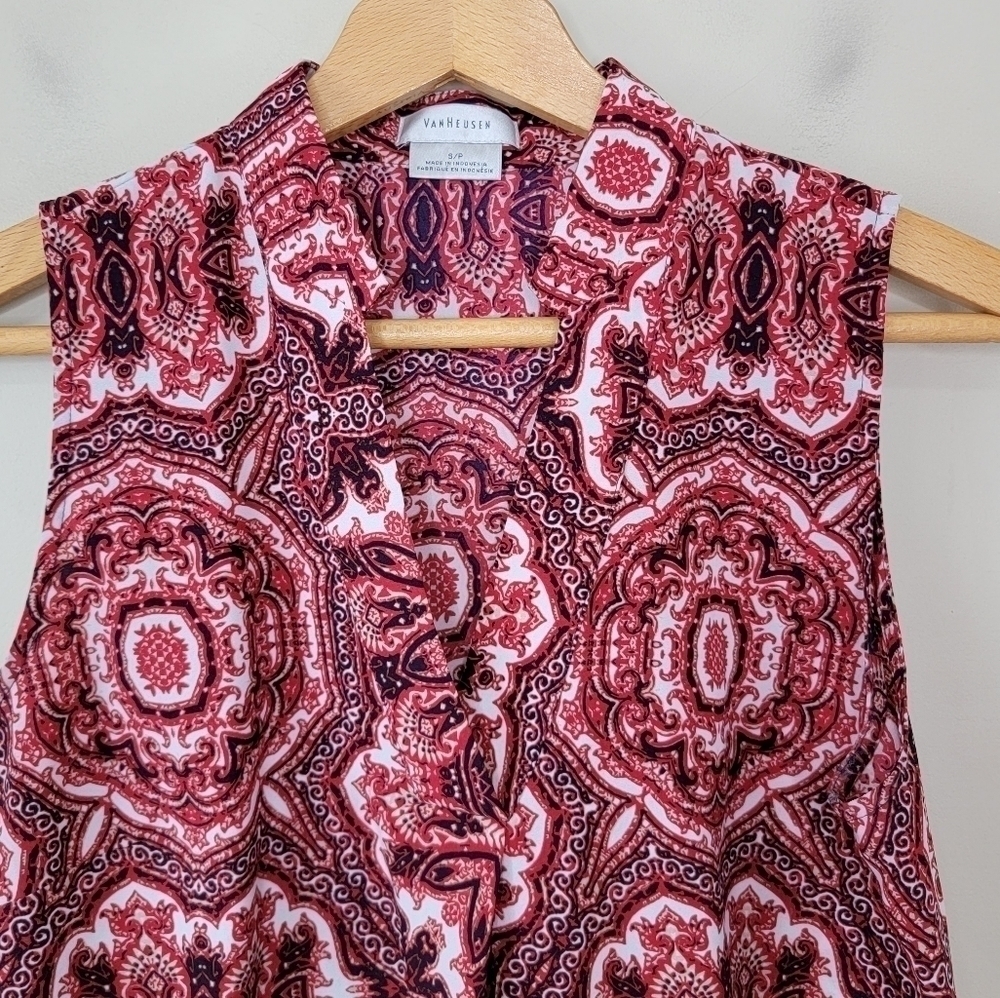 Van Heusen Mixed Print Sleeveless Blouse Size Small - Picture 6 of 6